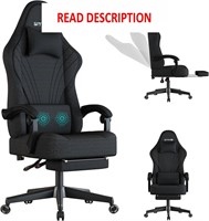 Gaming Chair with Footrest  Ergonomic  Black