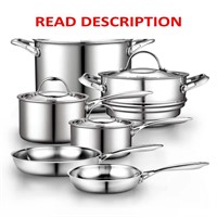 10-Piece Nonstick Stainless Steel Cookware.