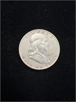 1957 D Benjamin Franklin Half Dollar