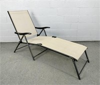 Metal Frame Folding Mesh Chaise Lounge