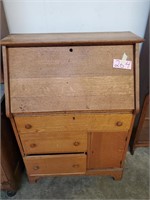 Oak Drop Front Desk with drawers