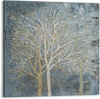 EunYoon Posters Grey Abstract Forest Wall Art Silv