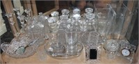 30pc Crystal - cut glass, pattern, few pieces of