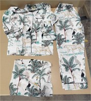 Jungle Printed Pj Set, Cotton Pajama Set