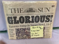 Baltimore Ravens Super Bowl newspapers