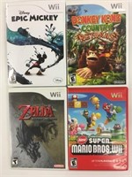 4 Nintendo Wii Game - Zelda, Donkey Kong Plus