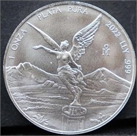 1oz 2022 Mexican Libertad silver round