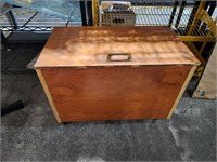 Wooden Toy Trunk with Wheels