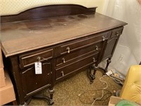 Vintage Wood Buffet With Drawers