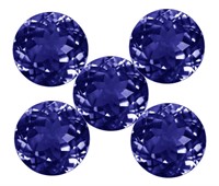 Genuine 4mm Round Violet Blue Iolite 5pc