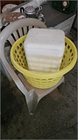 Chair, Basket & Small Ice Chest
