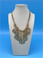 Gold Tone Coin Necklace