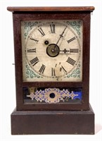Waterbury Clock Co. shelf clock, tin dial, alarm,