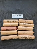 10 Rolls 1940s Wheat Pennies