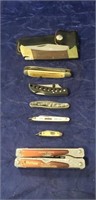 Tray Of (6) Pocket Knives & (1) Utility Tool