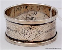 Art Deco Silver Engraved Rita Napkin Ring