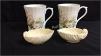 Set of 2 bone china cups marked Royal Stuart,