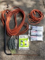 2 Extension Cords, Plastic, Toilet Snake, Gloves