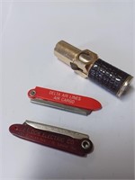 Vtg. Pocket Knives w/ Adv. and Vtg. Lipstick