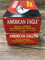 2 50 Round boxes of American Eagle 9mm  124 grain