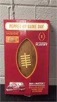 Dr Pepper Football shape snack board