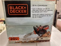 BLACK N DECKER 10IN 20V CORDLESS CHAINSAW IN BOX