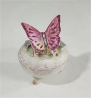 Lefton Butterfly Trinket Box Porcelain