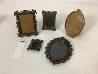 5 ORNATE METAL FRAMES - 1 MARKED ITALY