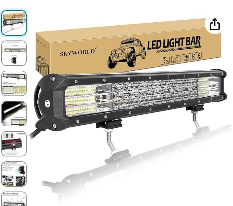 SKYWORLD LED Light Bar, 20 inch 510W Quad