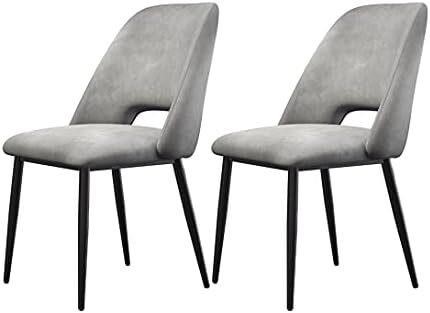Chair Set of 2 Grey  Metal Legs  One Size