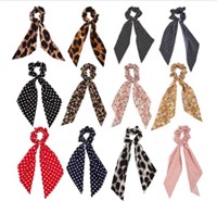 12 Pcs Bow Hair Scarf Scrunchies with Tails,
