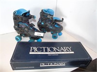 Pictionary & Size 3-6 Rollerskates