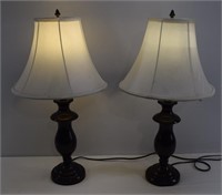Pair of Metal Base Table Lamps 26"