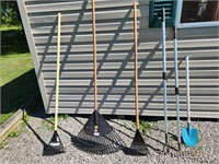 Rakes. Garden Shovel. Extending Handles.