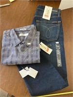 Calvin Klein Jeans (W30) & Shirt (m), New