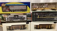 Lot of Five Model Train Cars, Truck & Trailer