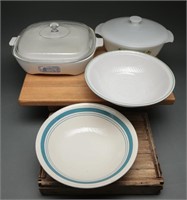 Speckleware Bowls, Fire King & Corning Dishes (4)