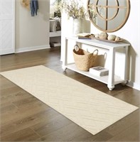 Style Selections Ivory Indoor Trellis Runner Rug