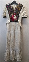 Vintage 60s/70s Linen Floral Dress