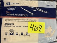 wings plus quilted adult briefs 32"-44"