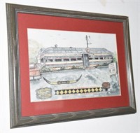 Framed print of “The Exmore Diner” signed Dia