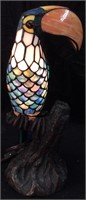 STAIN GLASS DRAGONFLY TOUCAN LAMP