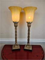 27' Pair of Torch Lamps