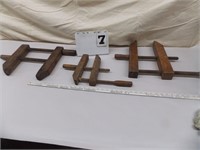 3 Old Wooden Clamps