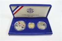1986 US LIBERTY GOLD & SILVER 3 COIN PROOF SET