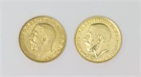 (2) BRITISH SOVEREIGN GOLD COINS