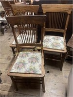 Set of three antique oak. Chairs sold three times