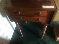 Pair of Spindle Leg Drop-Leaf Cherry End Tables