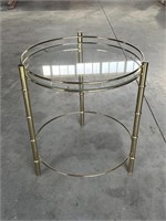 Small round glass top table