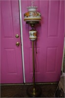 Hand Painted Floor Lamp ~ Cord Has Damage